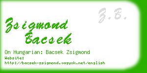 zsigmond bacsek business card